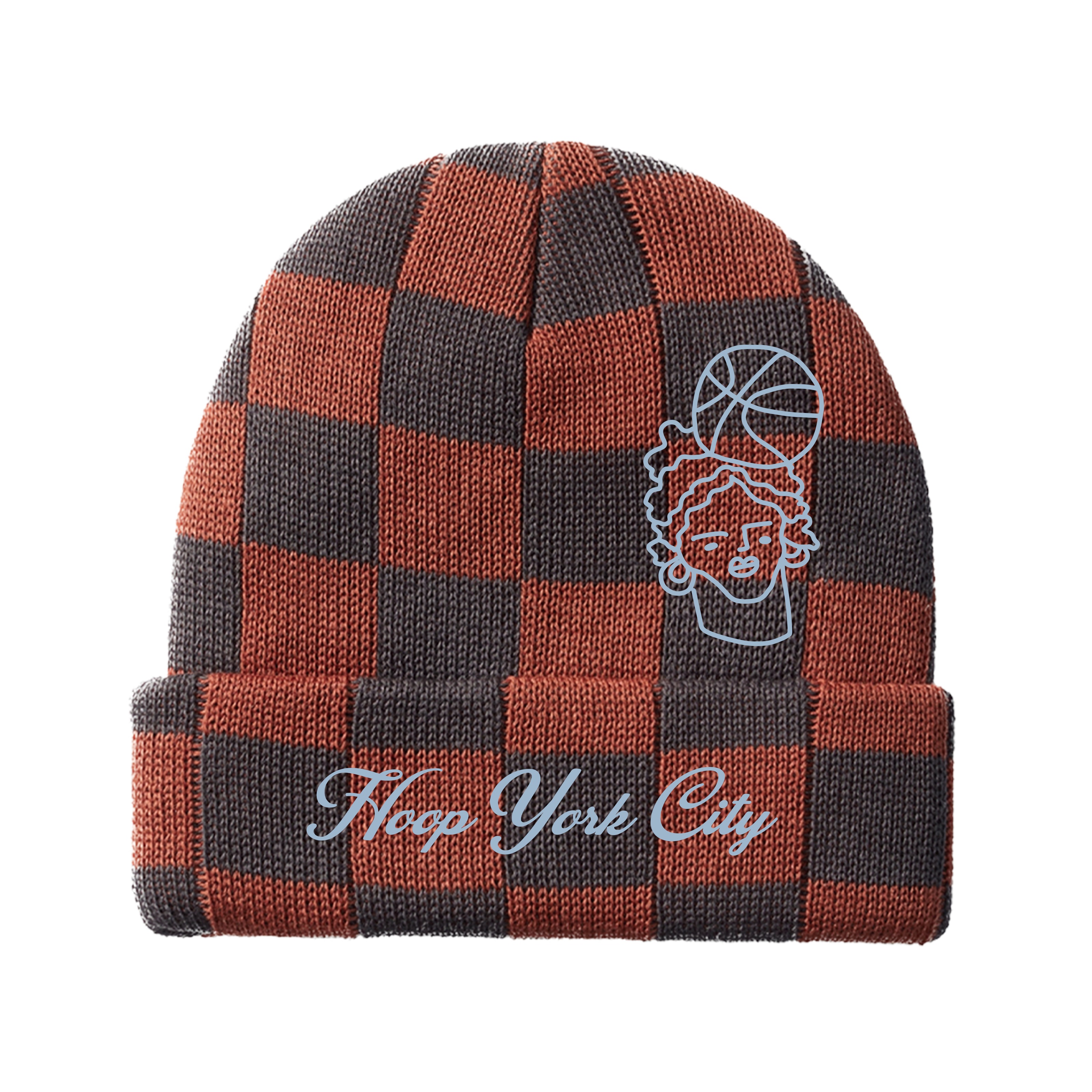 Checkered Beanie Rust