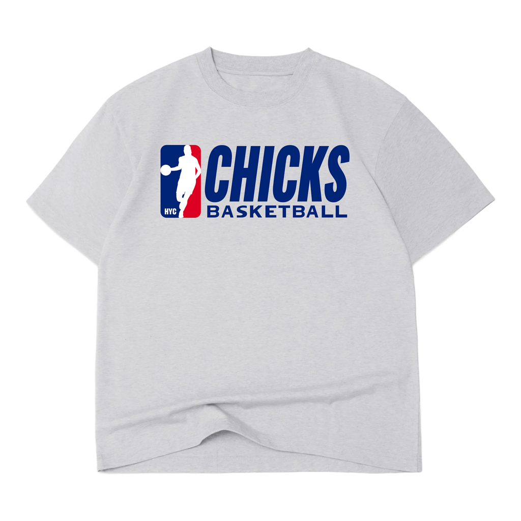 Chicks Basketball T-Shirt - Heather Grey