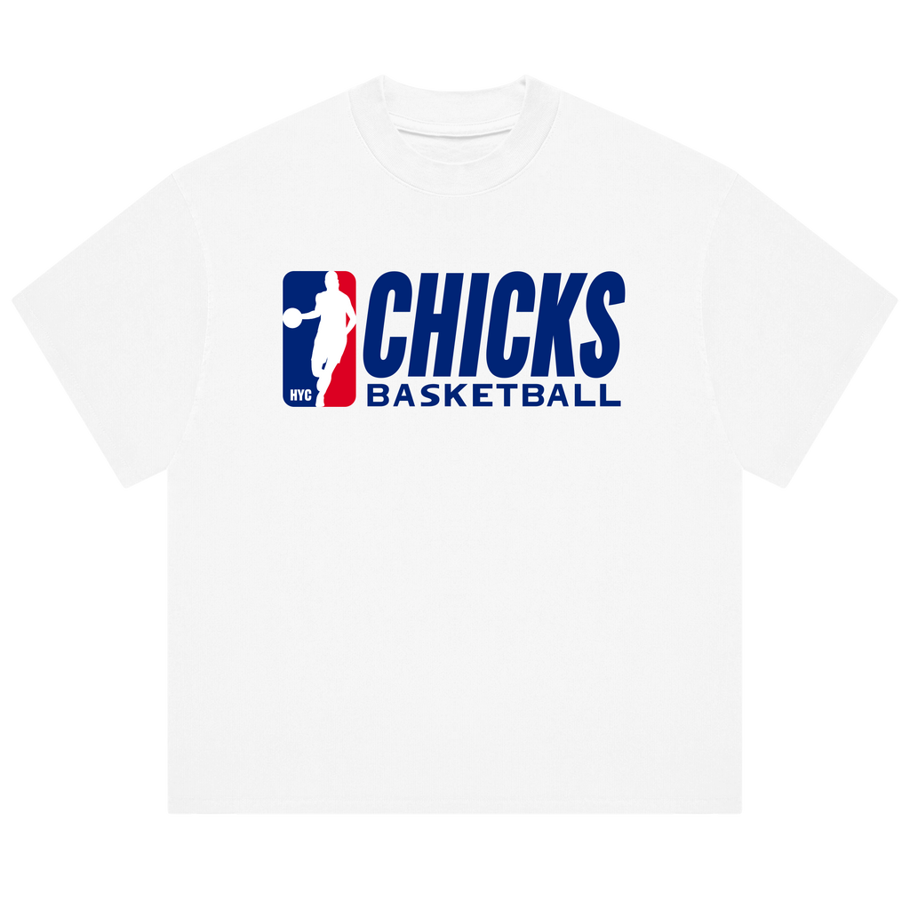 LOW STOCK! Chicks Basketball T-Shirt - White