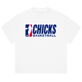 LOW STOCK! Chicks Basketball T-Shirt - White
