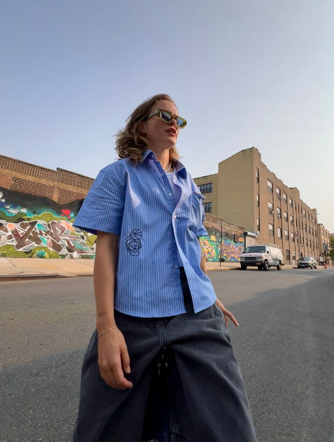 Cropped Poplin Dress Shirt
