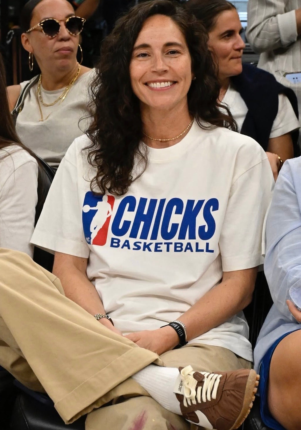 LOW STOCK! Chicks Basketball T-Shirt - White